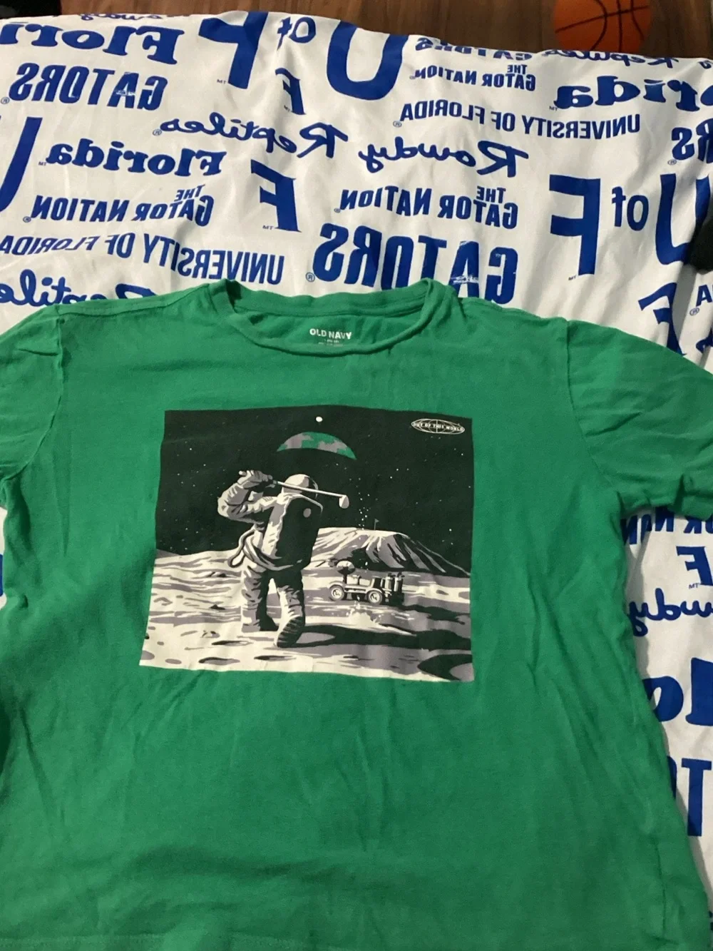 Old Navy Bright Green Tee with White Logo
